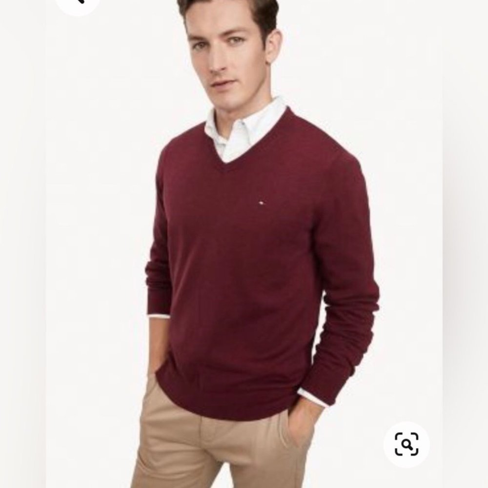 Tommy Hilfiger Men's V-neck cotton Sweater Size  Large